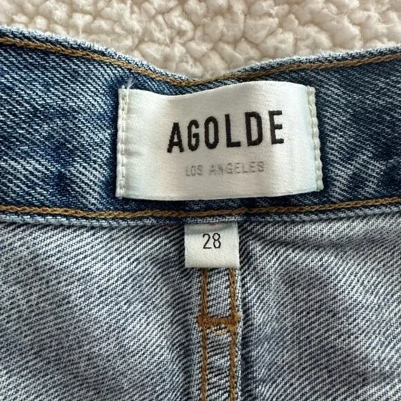 Agolde Parker long denim shorts